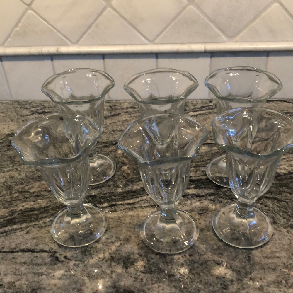 Vintage ice cream sundae glasses